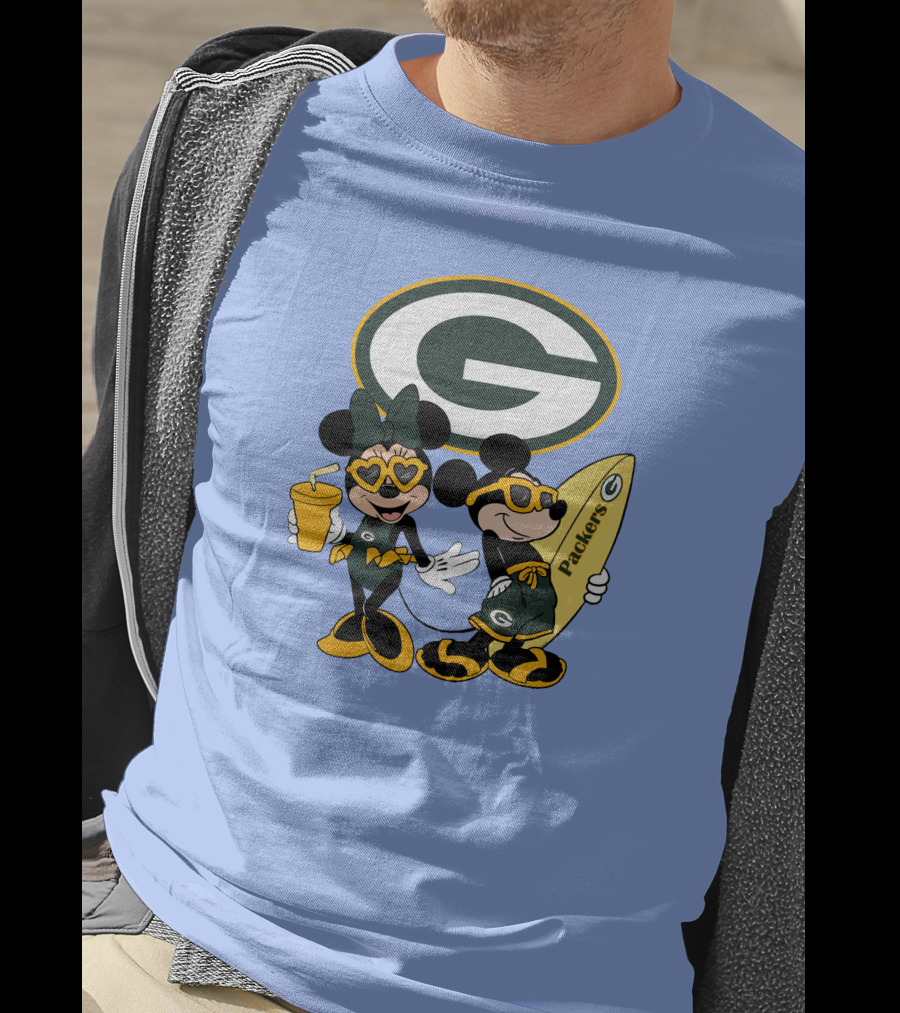 Packers Mickey Minnie Surfing Vacation Fun T-Shirt