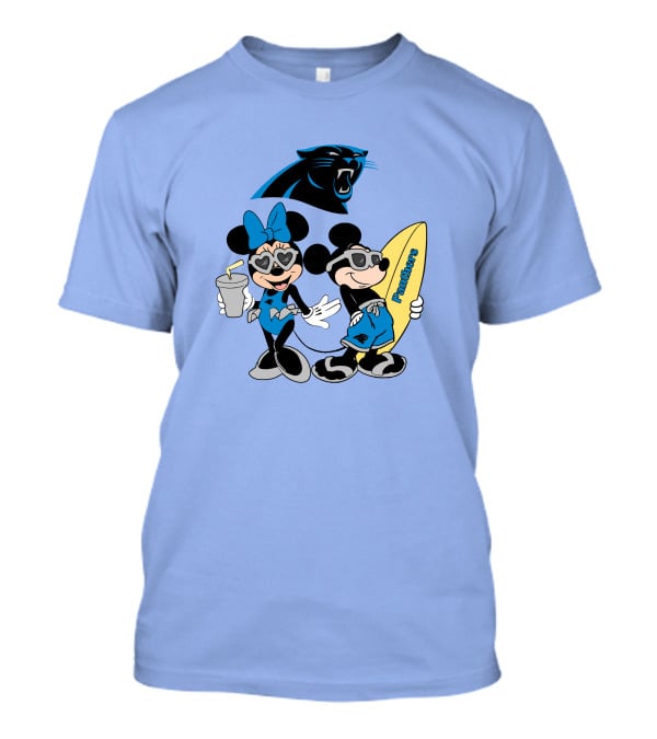 Mickey And Minnie Panthers Surfing Vacation T-Shirt