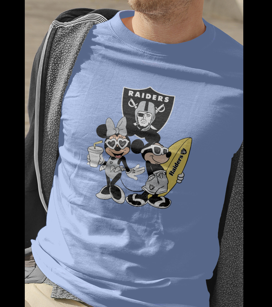 Raiders Mickey Minnie Vacation Surfing Fun T-Shirt
