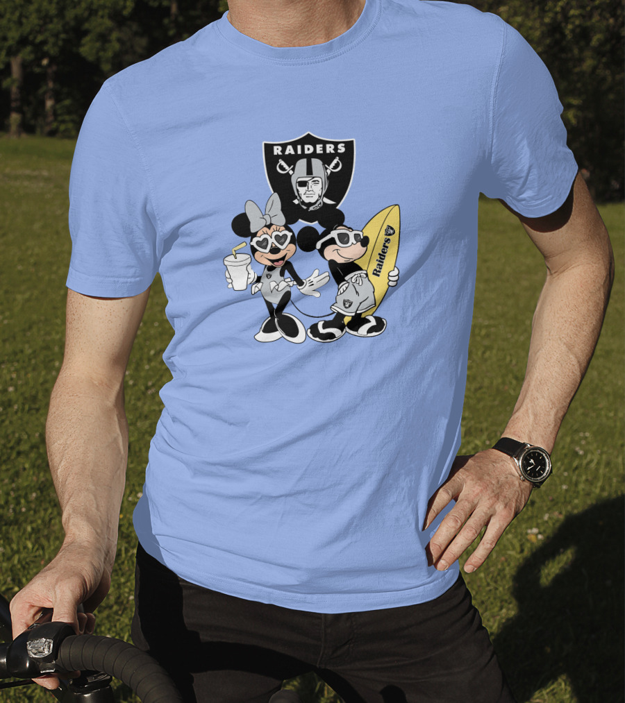 Raiders Mickey Minnie Vacation Surfing Fun T-Shirt