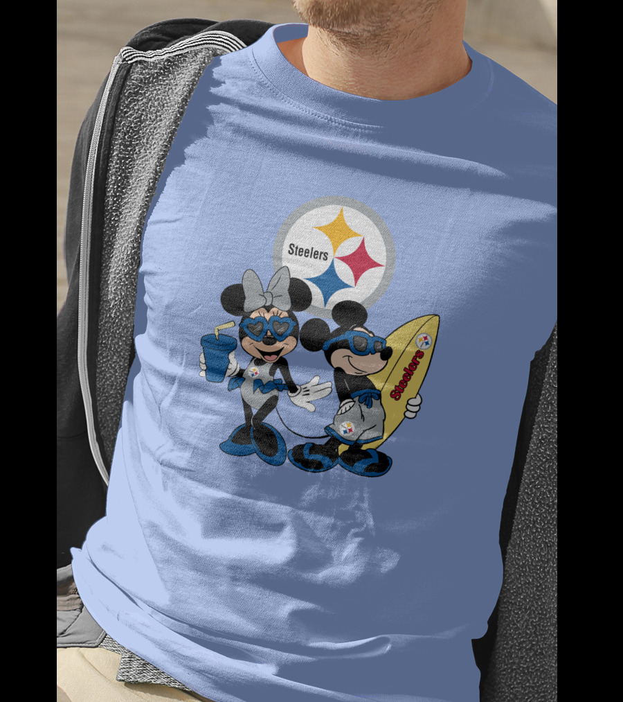 Steelers Mickey And Minnie Happy Vacation Adventure T-Shirt