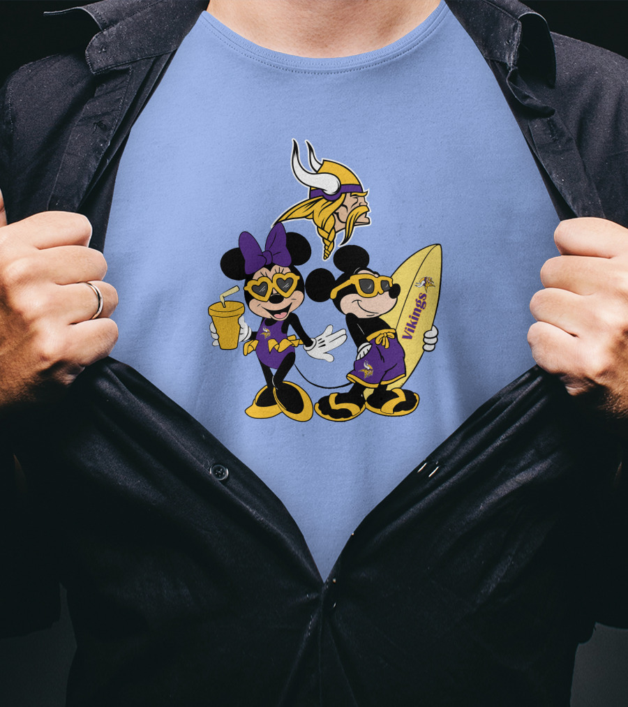 Vikings Mickey Happy Vacation Minnesota Fun T-Shirt