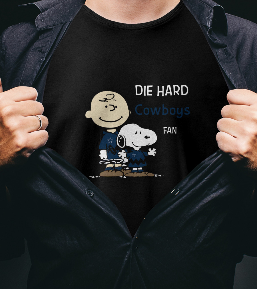 Die Hard Cowboys Fan Snoopy And Charlie Brown T-Shirt