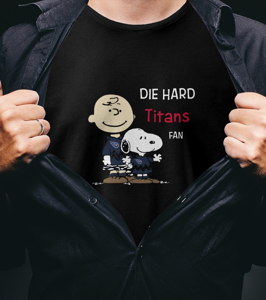 Die Hard Titans Fan Snoopy And Charlie Brown T-Shirt