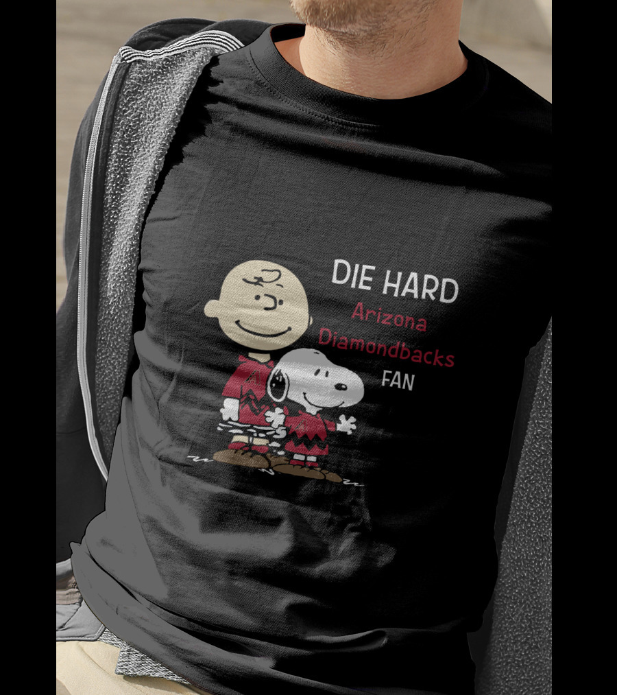 Die Hard Arizona Diamondbacks Fan Snoopy And Charlie Brown T-Shirt