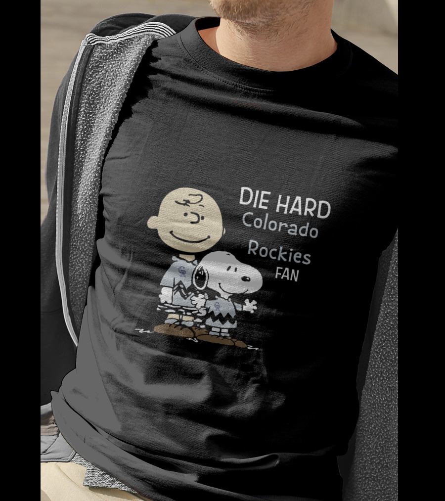 DIE HARD Colorado Rockies FAN Snoopy And Charlie Brown T-Shirt