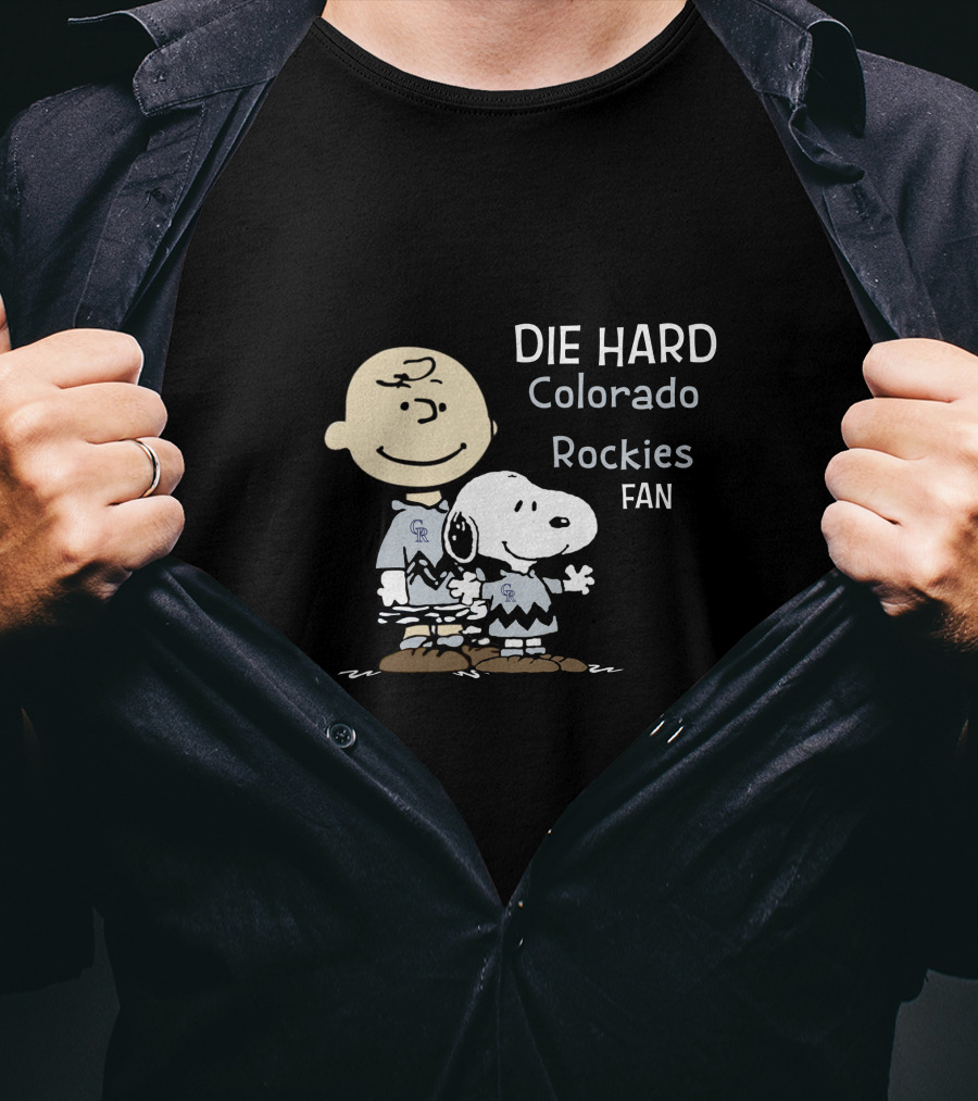 DIE HARD Colorado Rockies FAN Snoopy And Charlie Brown T-Shirt