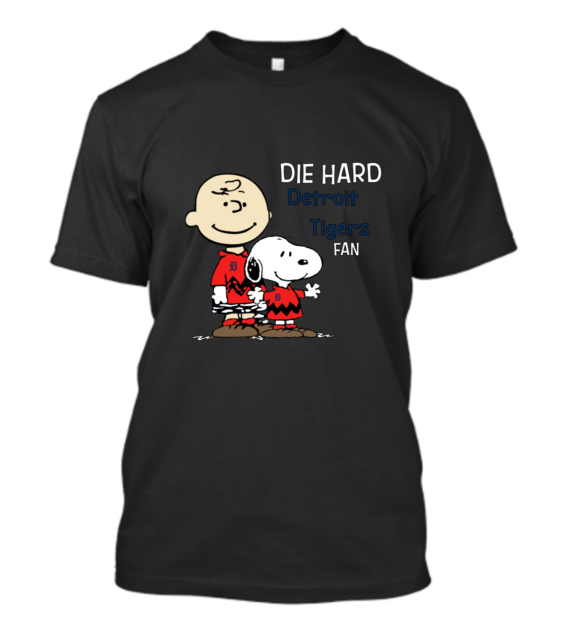 Die Hard Detroit Tigers Fan Snoopy And Charlie Brown T-Shirt