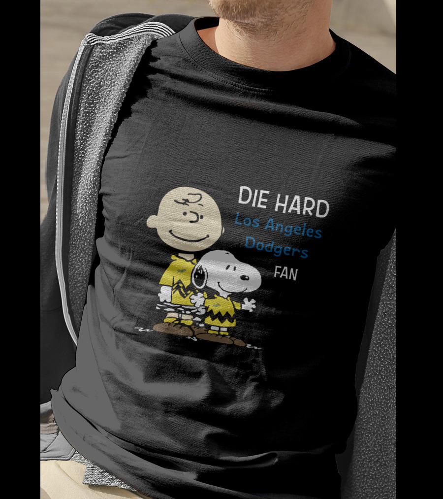 Die Hard Los Angeles Dodgers Fan Charlie Brown And Snoopy T-Shirt