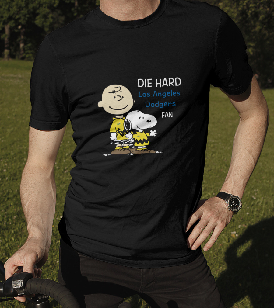 Die Hard Los Angeles Dodgers Fan Charlie Brown And Snoopy T-Shirt
