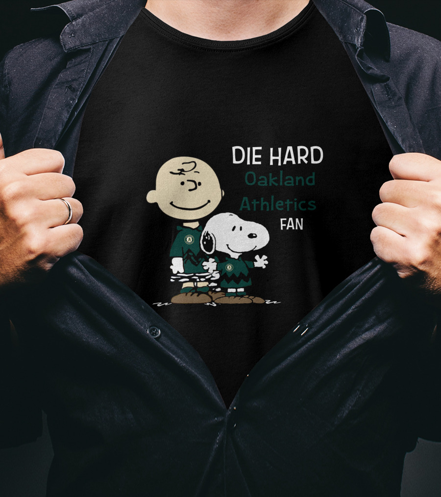 Die Hard Oakland Athletics Fan Snoopy And Charlie Brown T-Shirt