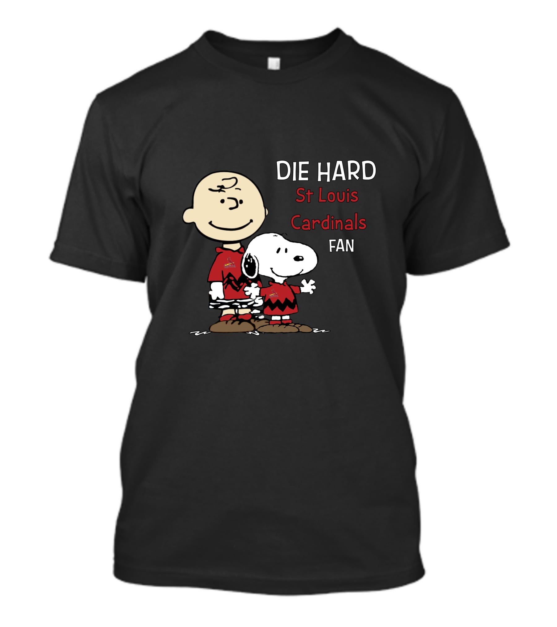DIE HARD St Louis Cardinals Fan Snoopy And Charlie Brown T-Shirt