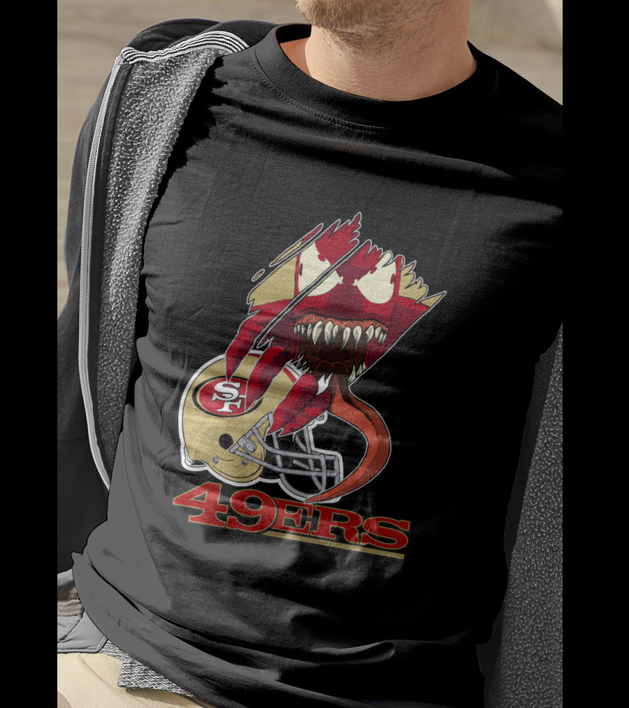 49ers Sf Football Venom Monster Helmet T-Shirt