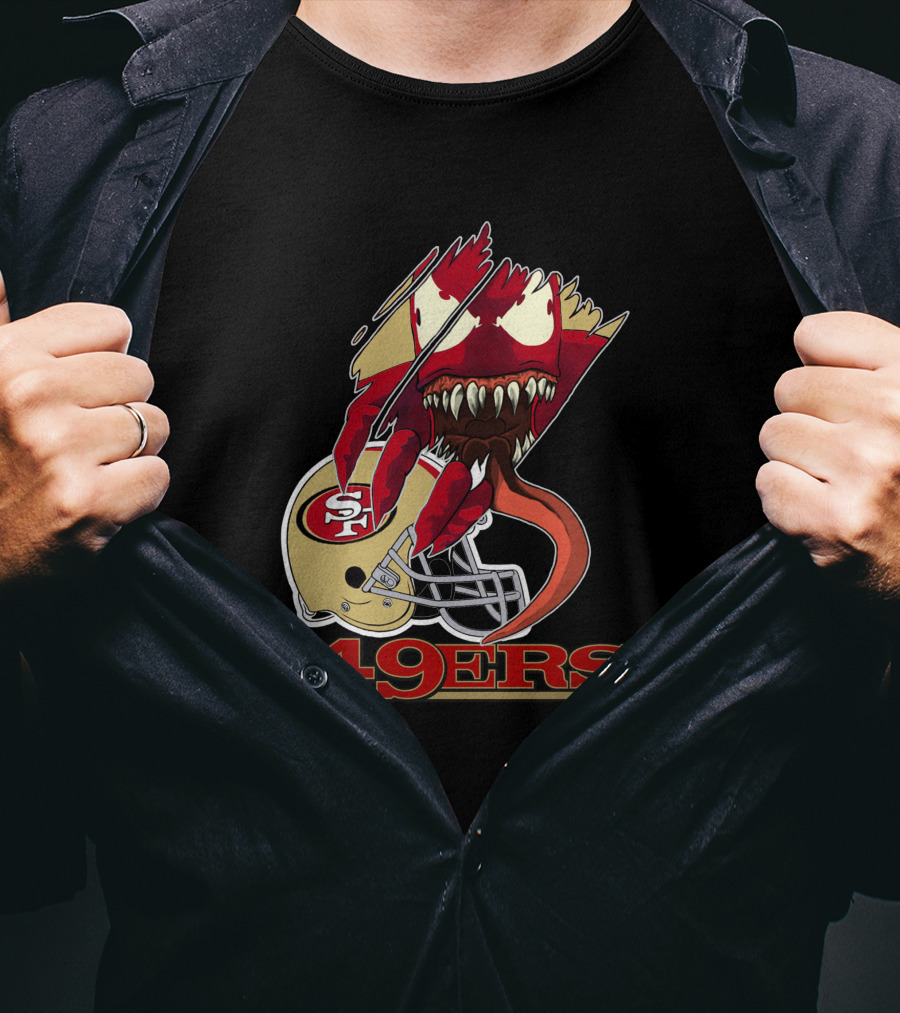 49ers Sf Football Venom Monster Helmet T-Shirt