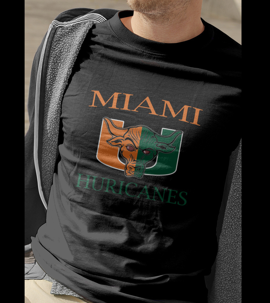 Miami Hurricanes U Logo Bull Head T-Shirt