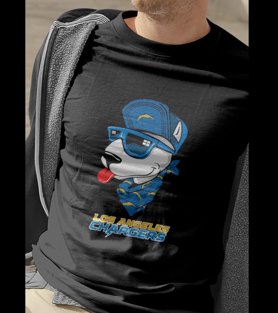 Los Angeles Chargers Bull Terrier T-Shirt
