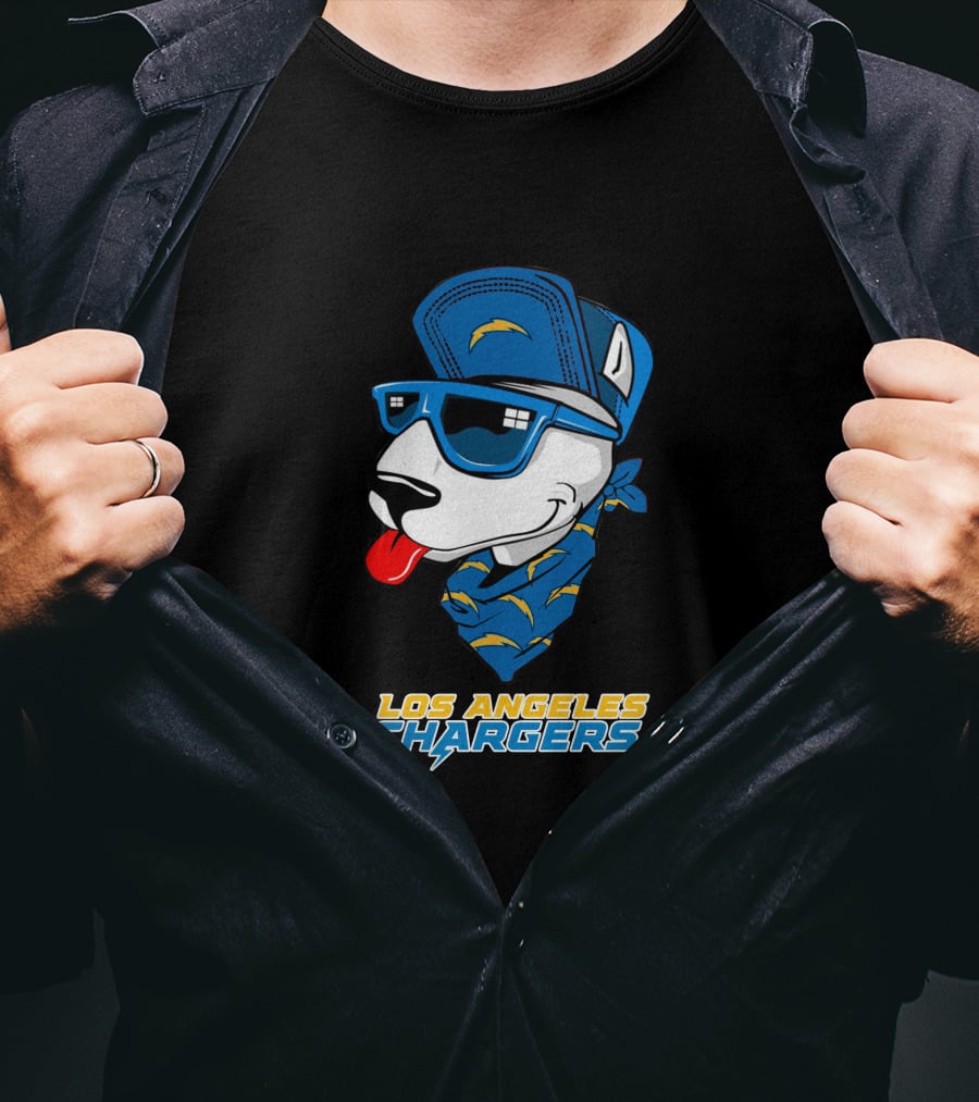 Los Angeles Chargers Bull Terrier T-Shirt