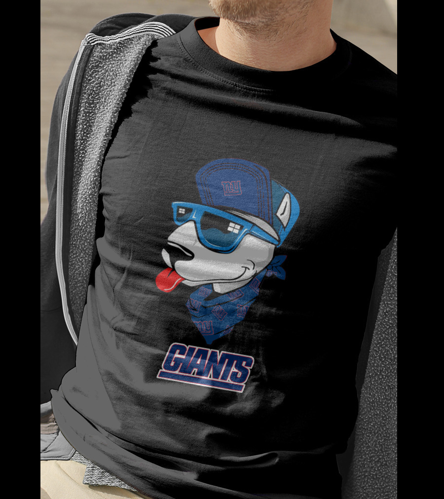 New York Giants Bull Terrier Fan Mascot T-Shirt