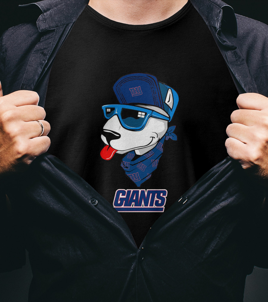 New York Giants Bull Terrier Fan Mascot T-Shirt