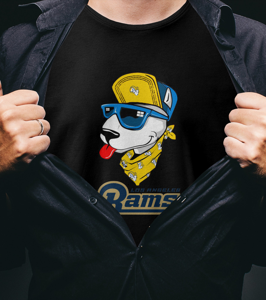 Los Angeles Rams Bull Terrier Fan T-Shirt