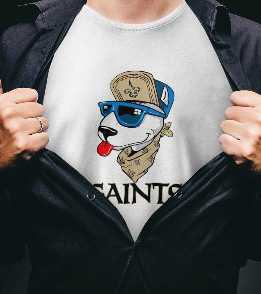 Saints Bull Terrier Fleur-de-Lis Hip Hop T-Shirt