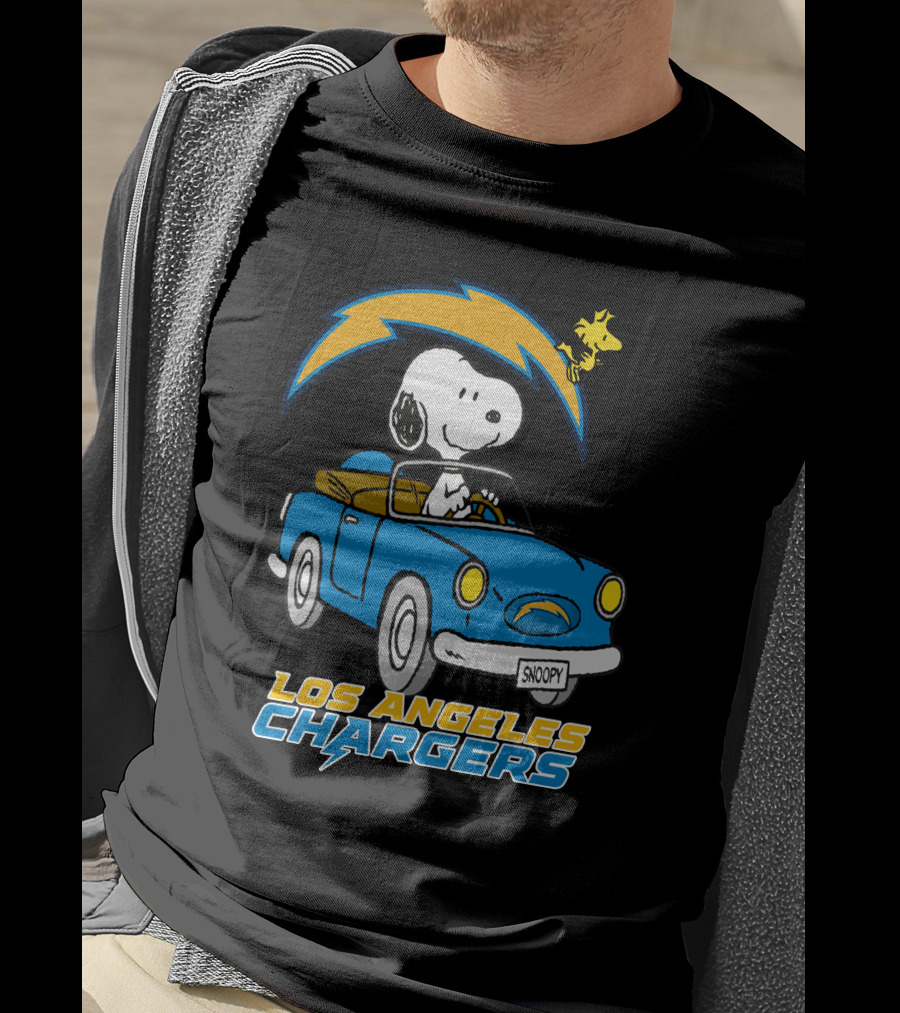 Los Angeles Chargers Snoopy Driving With Woodstock T-Shirt