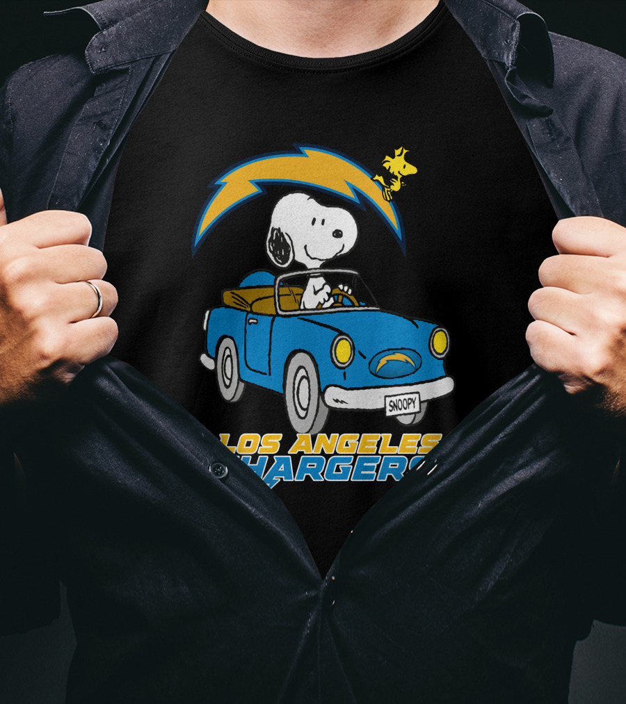 Los Angeles Chargers Snoopy Driving With Woodstock T-Shirt