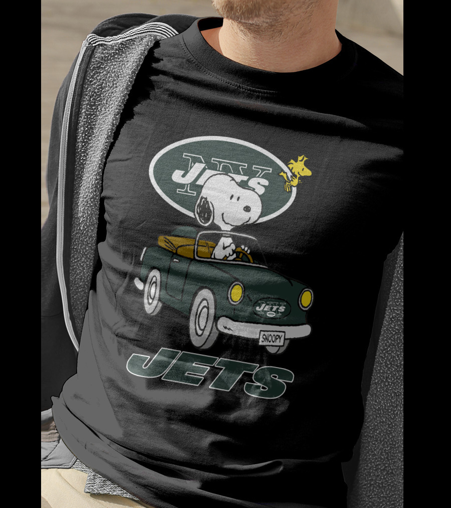 Jets Snoopy Woodstock Driving Car NY T-Shirt