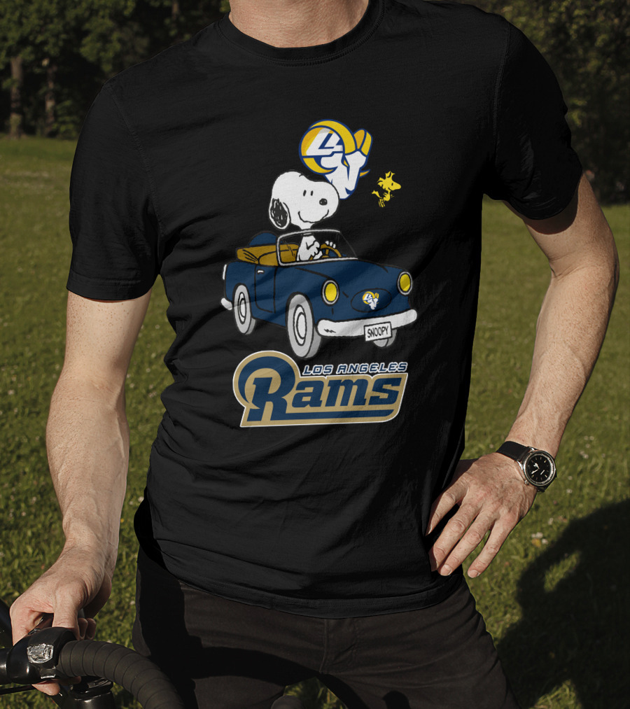 Los Angeles Rams Snoopy Driving With Woodstock T-Shirt