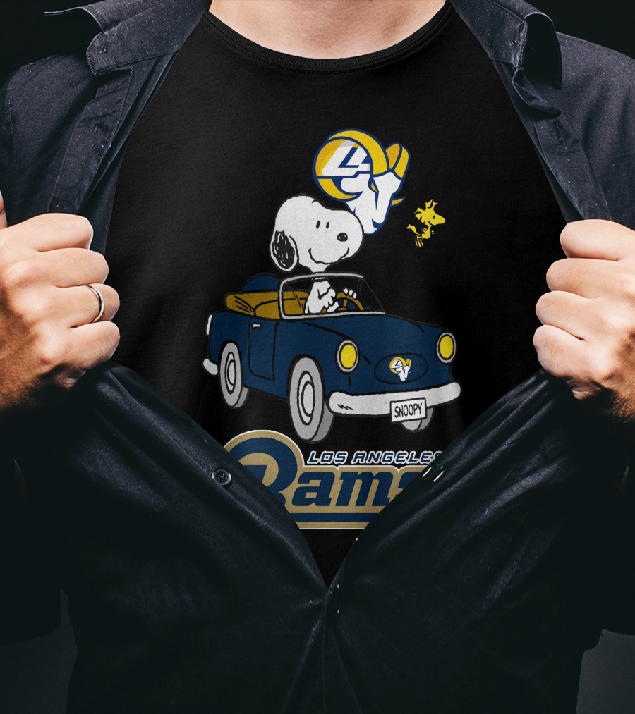 Los Angeles Rams Snoopy Driving With Woodstock T-Shirt
