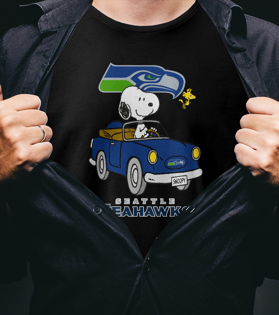 Snoopy Seattle Seahawks Long Ride Adventure T-Shirt