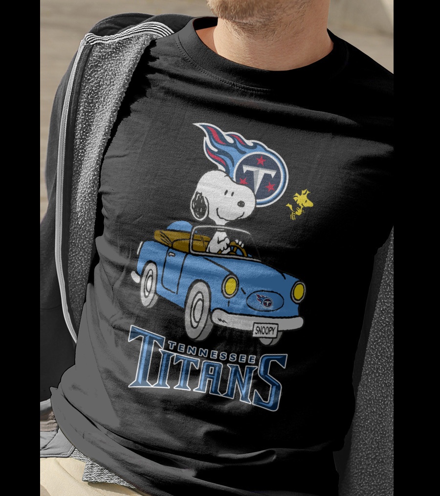 Tennessee Titans Snoopy Driving Woodstock Ride T-Shirt