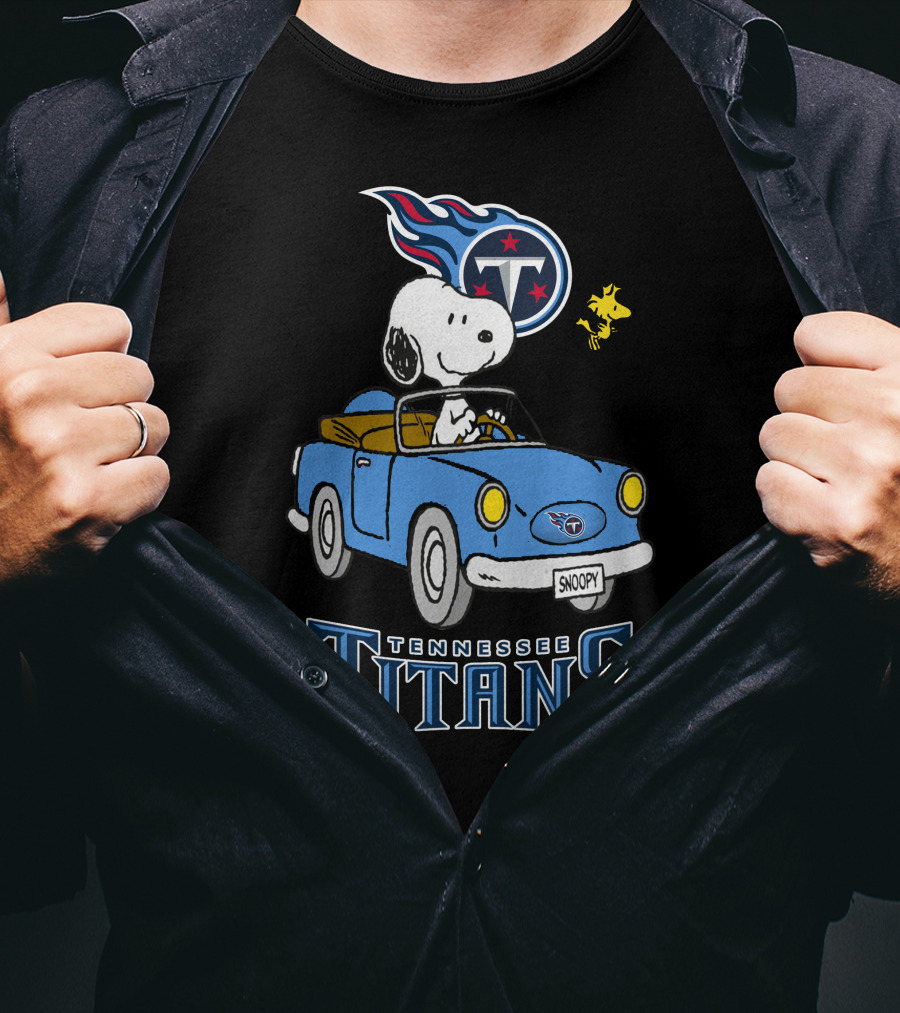 Tennessee Titans Snoopy Driving Woodstock Ride T-Shirt