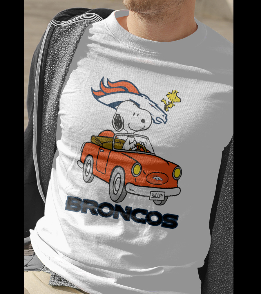 Broncos Snoopy Driving Adventure With Woodstock NFL T-Shirt