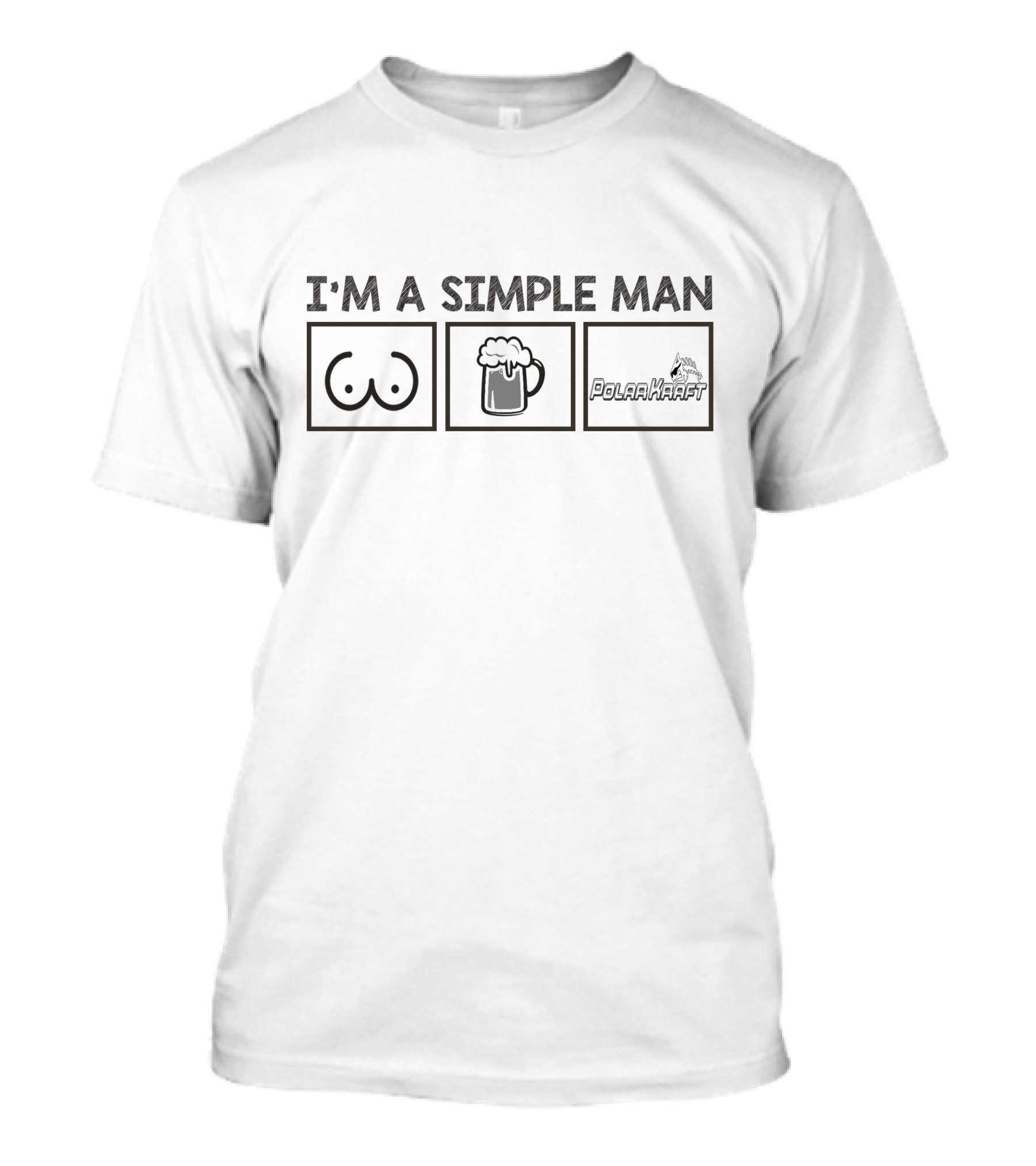 I'M A SIMPLE MAN Polar Kraft Beer Mug Iconic Symbols T-Shirt