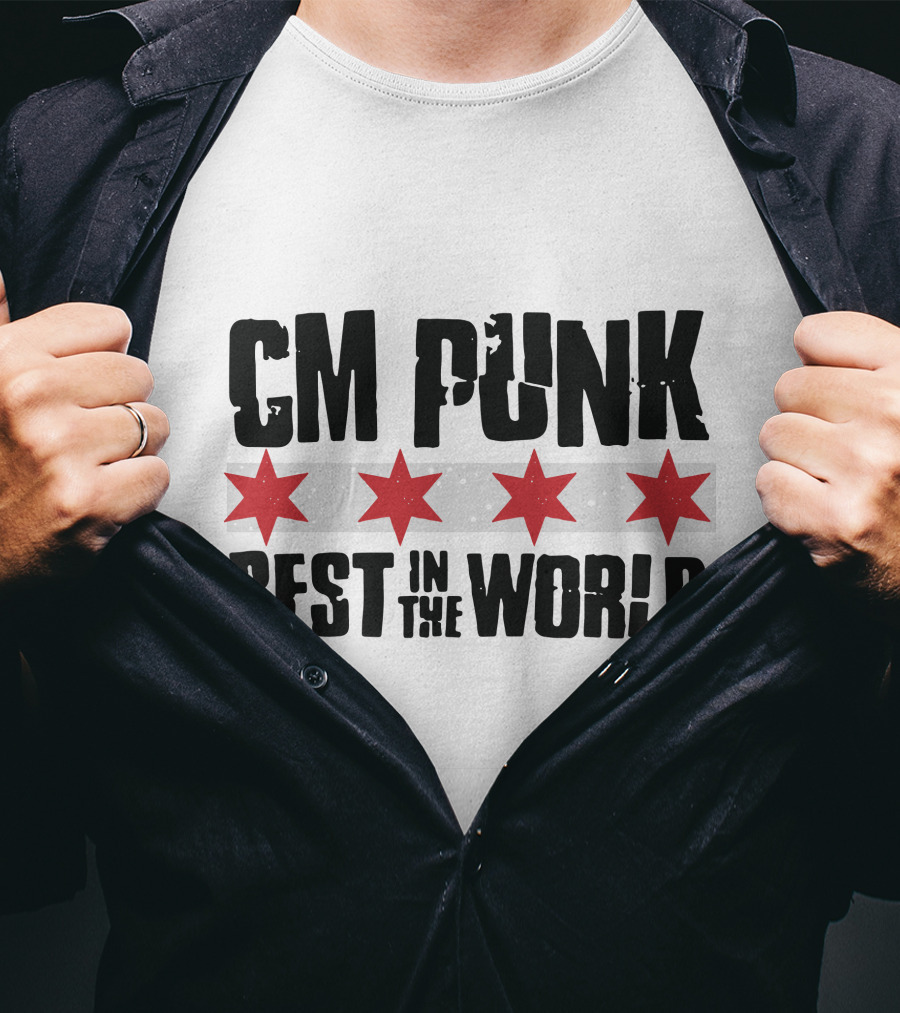 CM Punk Best In The World Red Stars T-Shirt