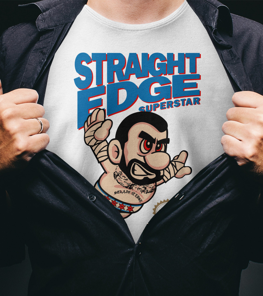 Straight Edge Superstar CM Punk Mario Official Chicago Seal T-Shirt