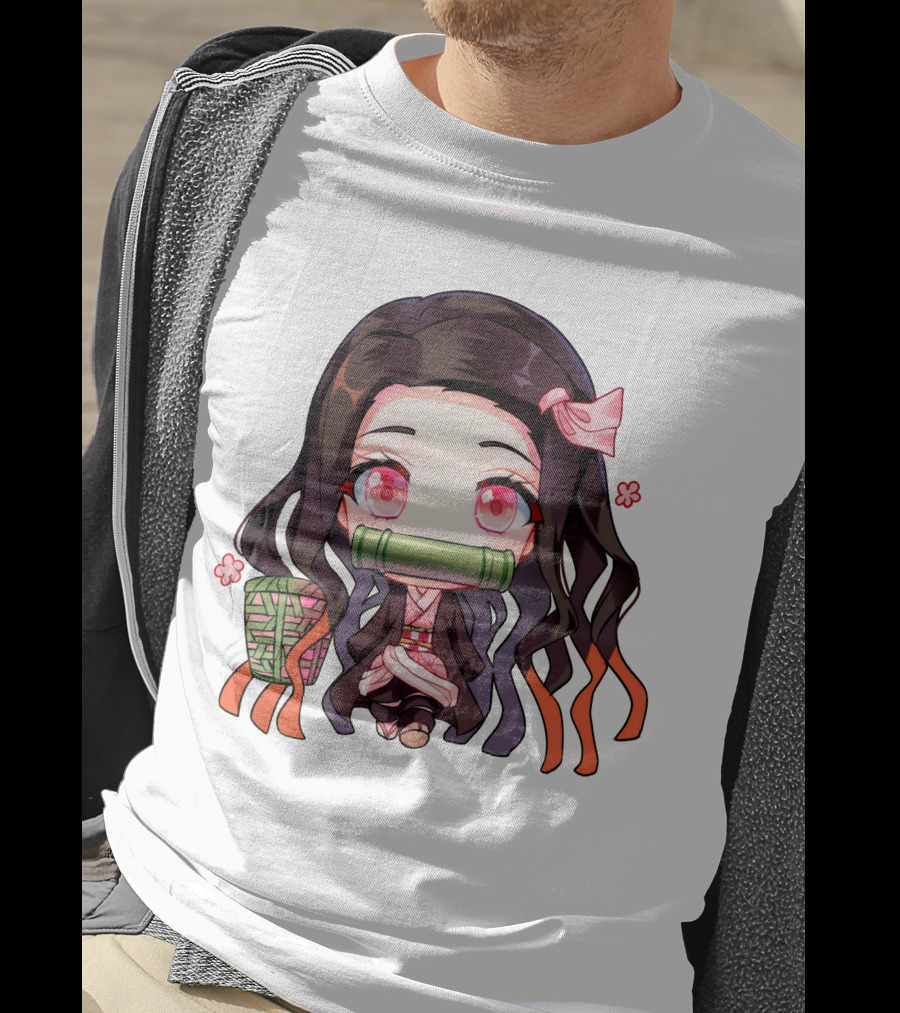 Nezuko Fanart Chibi Style Pink Aesthetic Character T-Shirt