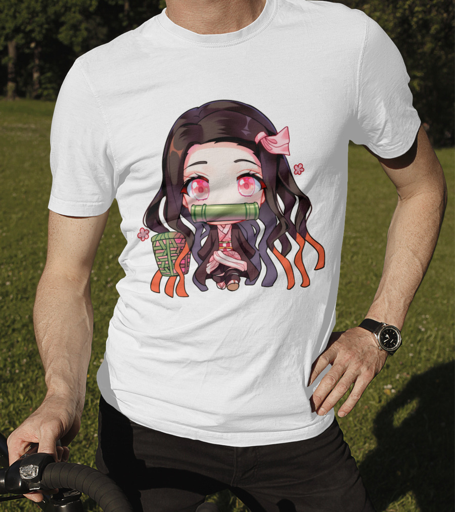 Nezuko Fanart Chibi Style Pink Aesthetic Character T-Shirt