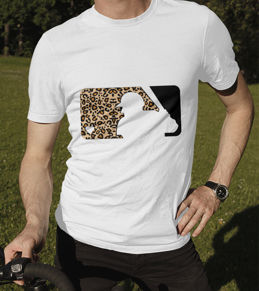 MLB Baseball Leopard Print Batter Silhouette Sublimated T-Shirt