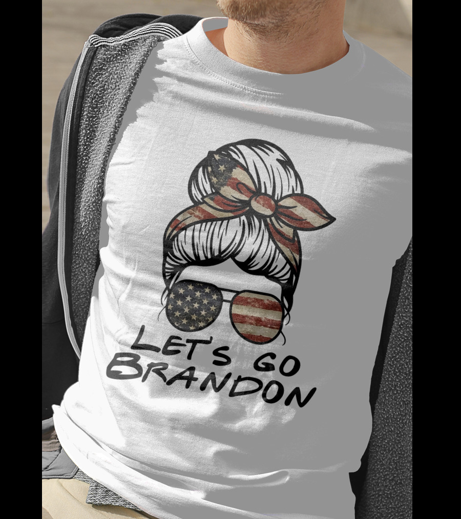 Let's Go Brandon American Flag Sunglasses And Bandana T-Shirt