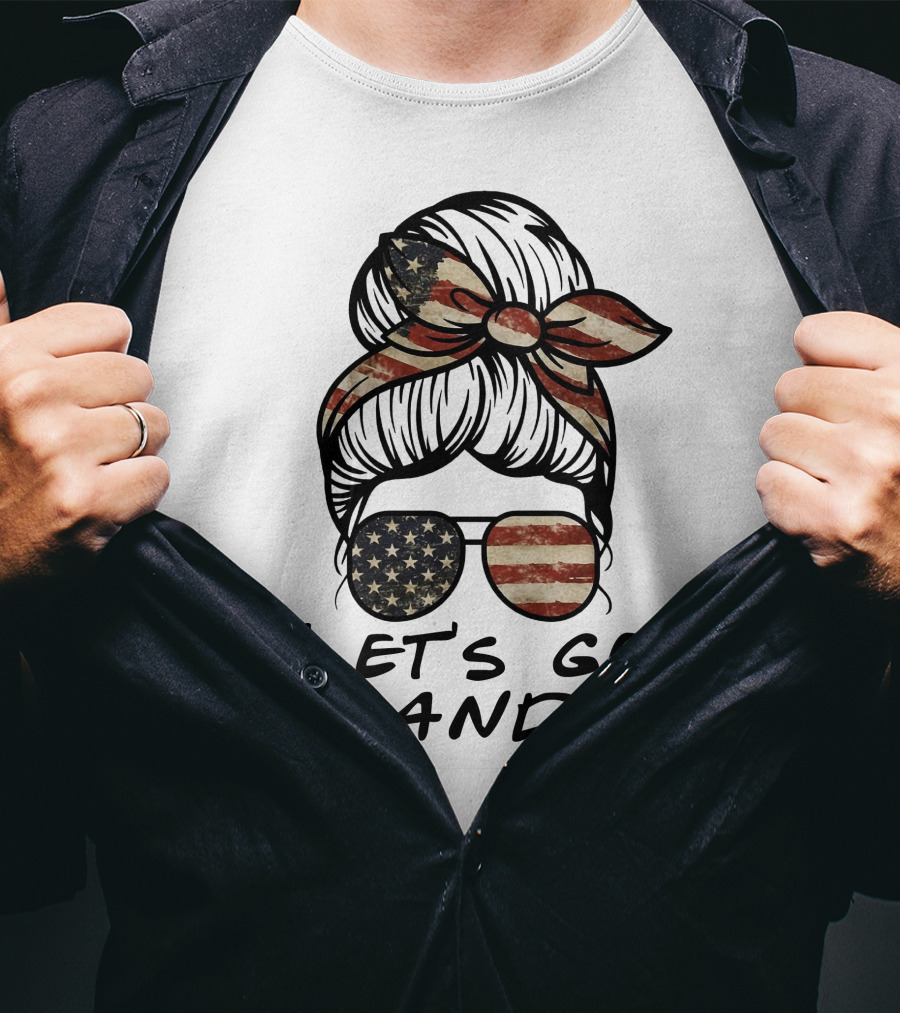 Let's Go Brandon American Flag Sunglasses And Bandana T-Shirt