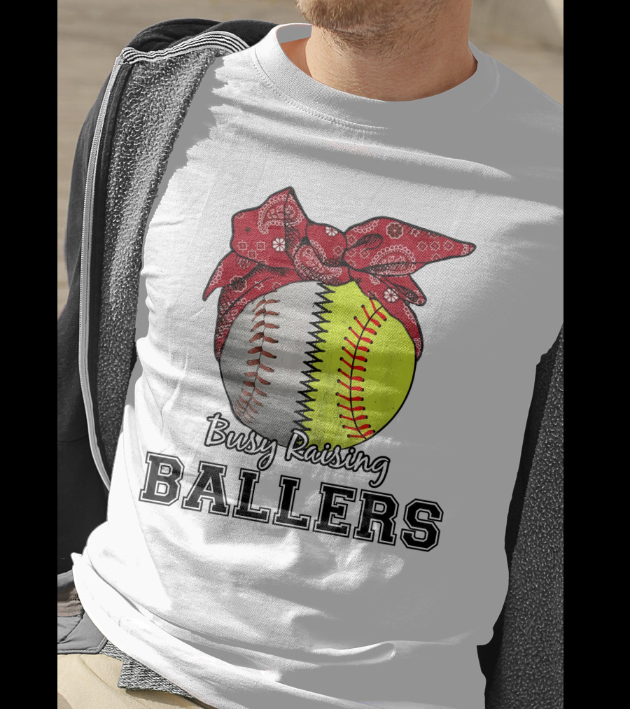 Busy Raising Baseball And Softball Ballers Bandana T-Shirt