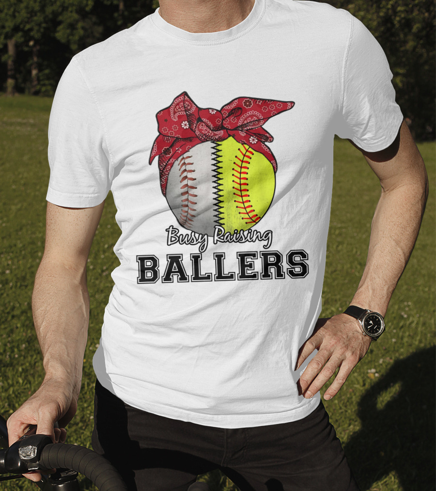 Busy Raising Baseball And Softball Ballers Bandana T-Shirt