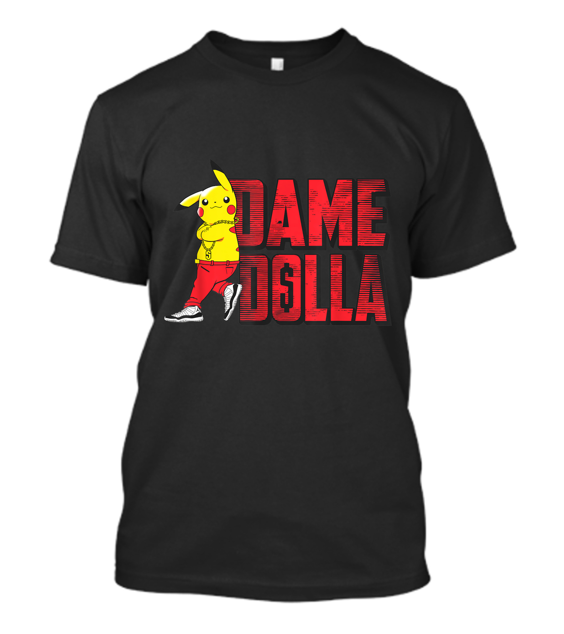Pikachu Dame Dolla Crossover Red Outfit Sneakers T-Shirt