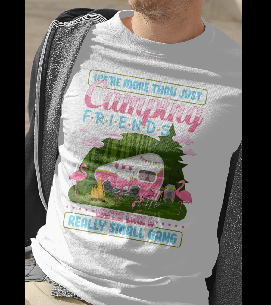 We're More Than Just Camping Friends Flamingo Gang T-Shirt
