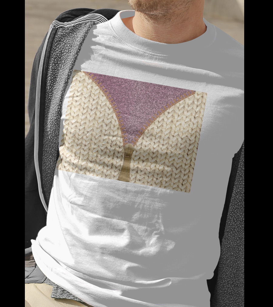 Rose Gold Glitter Knitted Sweater Zipper Tumbler T-Shirt