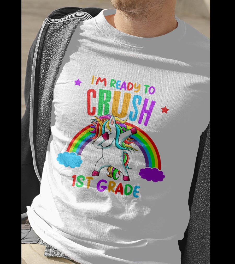 I'm Ready To Crush 1st Grade Rainbow Unicorn Dabbing T-Shirt
