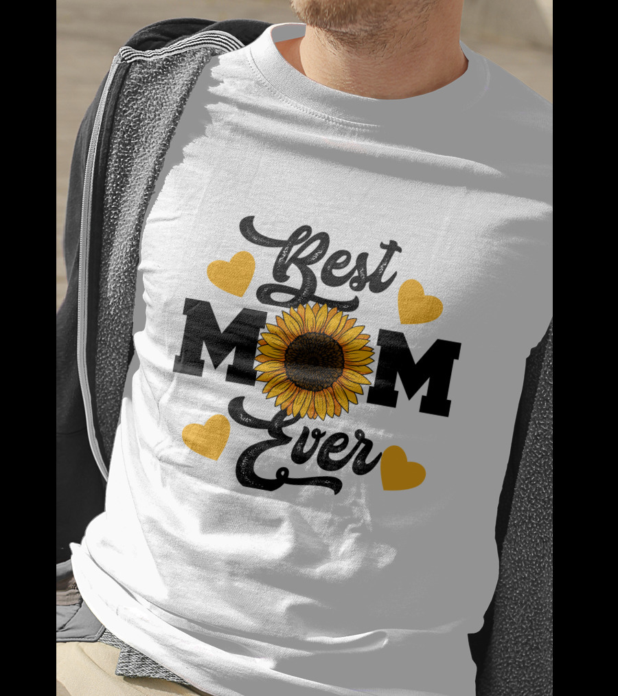 Best Mom Ever Sunflower Hearts T-Shirt