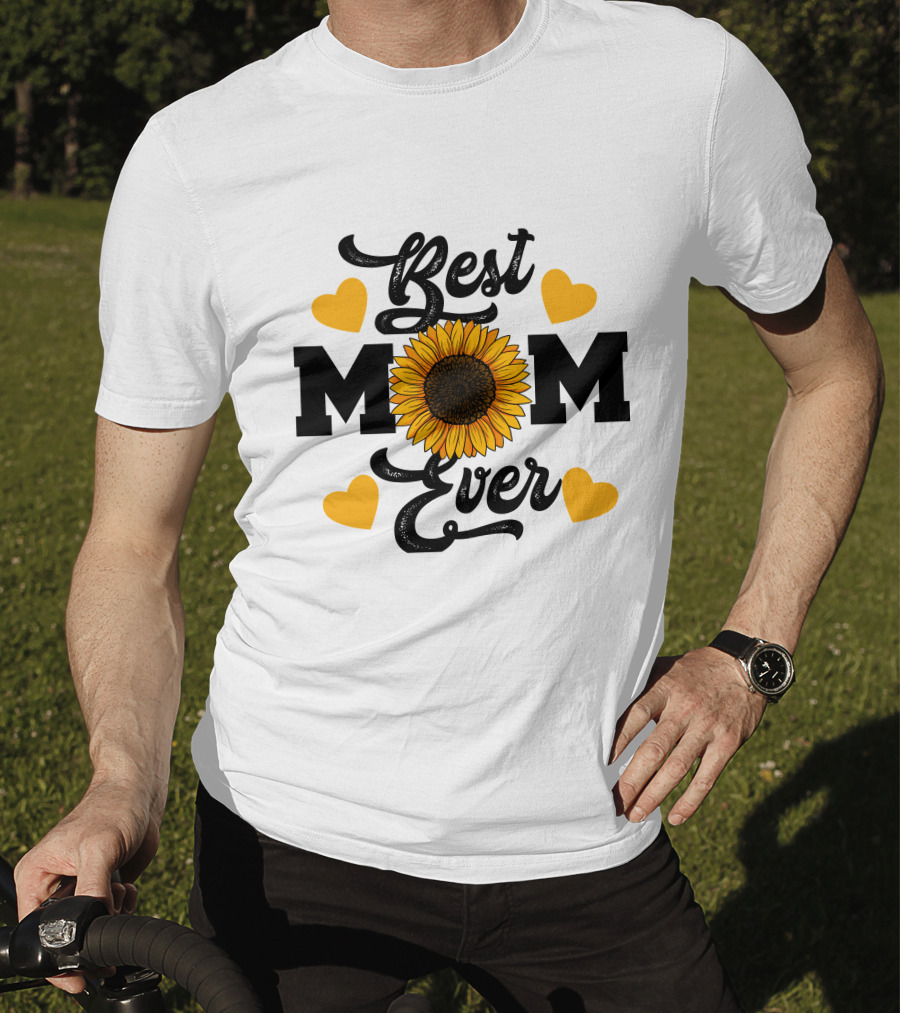 Best Mom Ever Sunflower Hearts T-Shirt